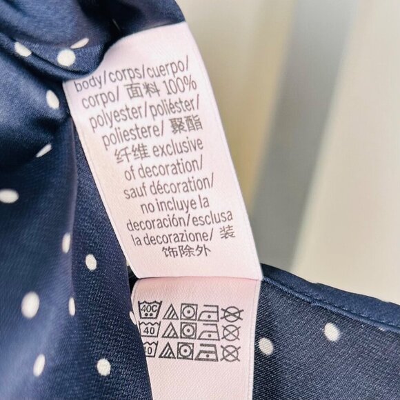 Victoria’s Secret Size Small Navy Polka Dot Top Flutter Off Shoulder Ruffle - Picture 5 of 5